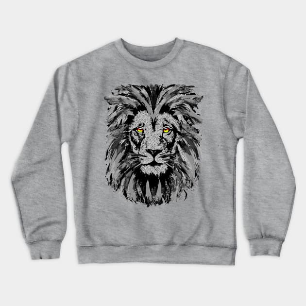 Gray Lion Apron - Gray Lion Face Apron Crewneck Sweatshirt by BigWildKiwi